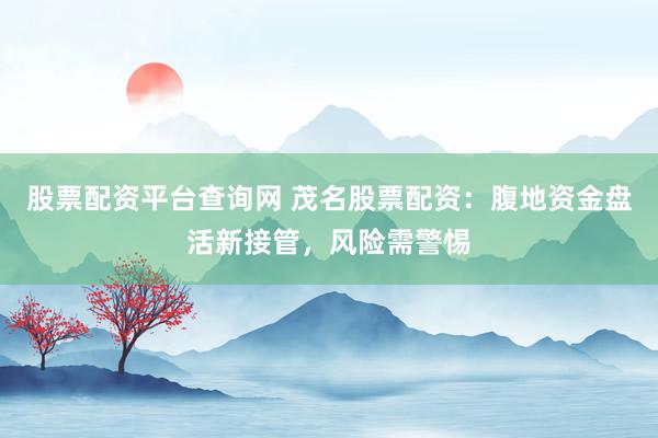 股票配资平台查询网 茂名股票配资：腹地资金盘活新接管，风险需警惕